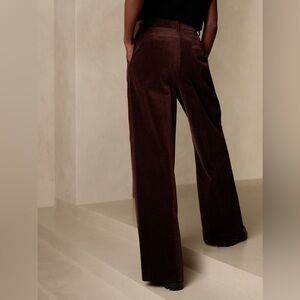 Banana Republic Wide Leg Rivoli Corduroy Trouser Dark Brown / Cherry Red